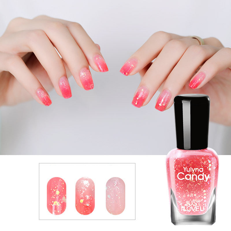 Gluschwein - Langanhaltender Nagellack Mit Temperaturverfärbung Rot-Rosa