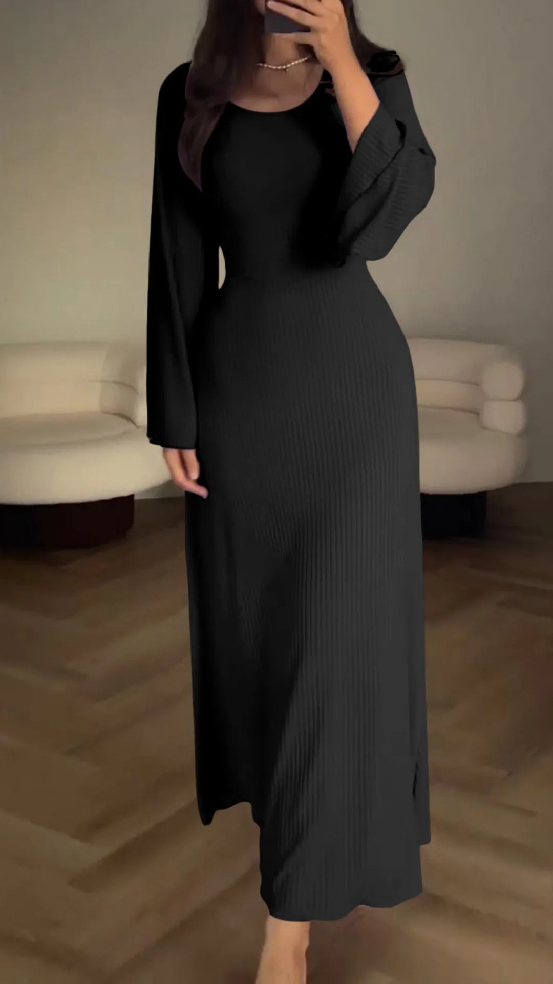 Gluschwein - Elegantes Bodycon Maxikleid Schwarz
