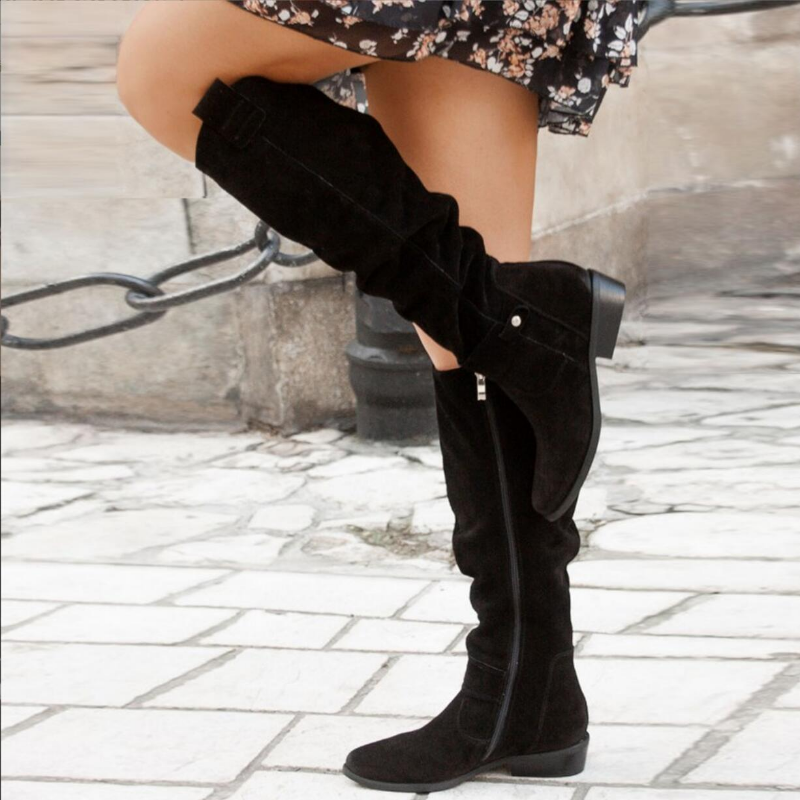 Gluschwein - Shoeby - Kniehohe Damenstiefel Swarchze