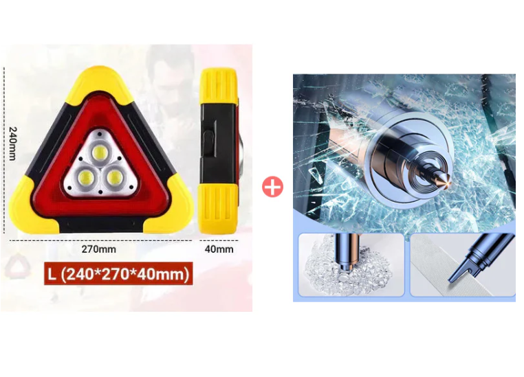 🚗🆘3-IN-1 Dreieckige Solar-Notfall-Signalleuchte für den Straßenrand✨