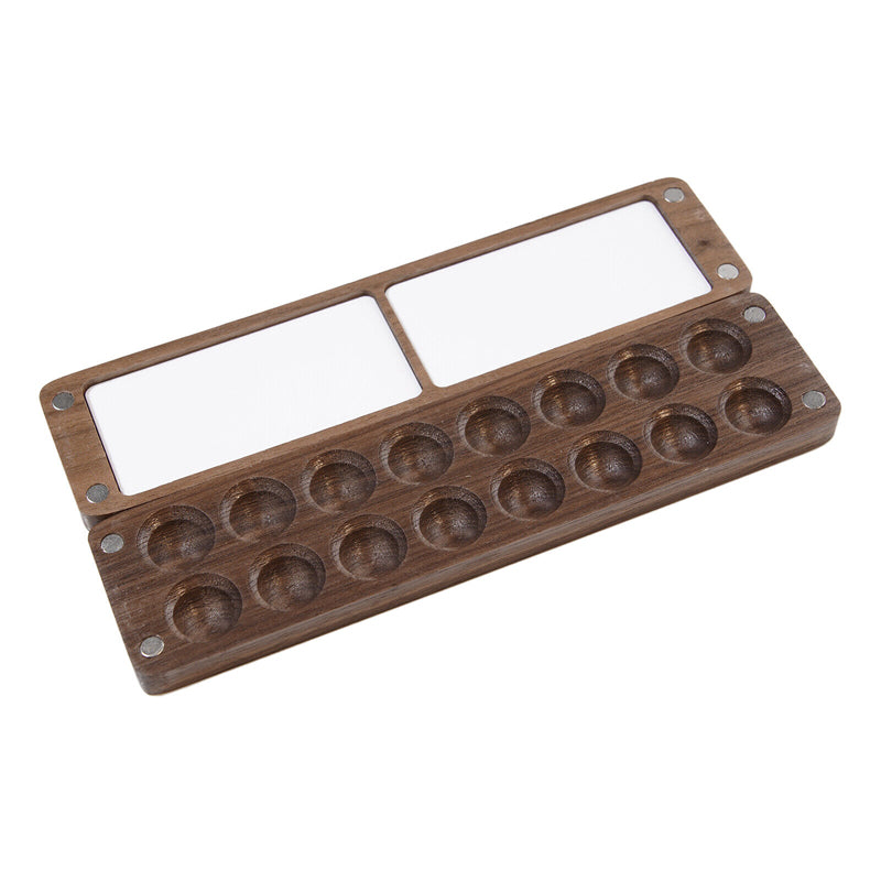 Gluschwein - Tragbare Walnuss Aquarell-Palette 16 Farben