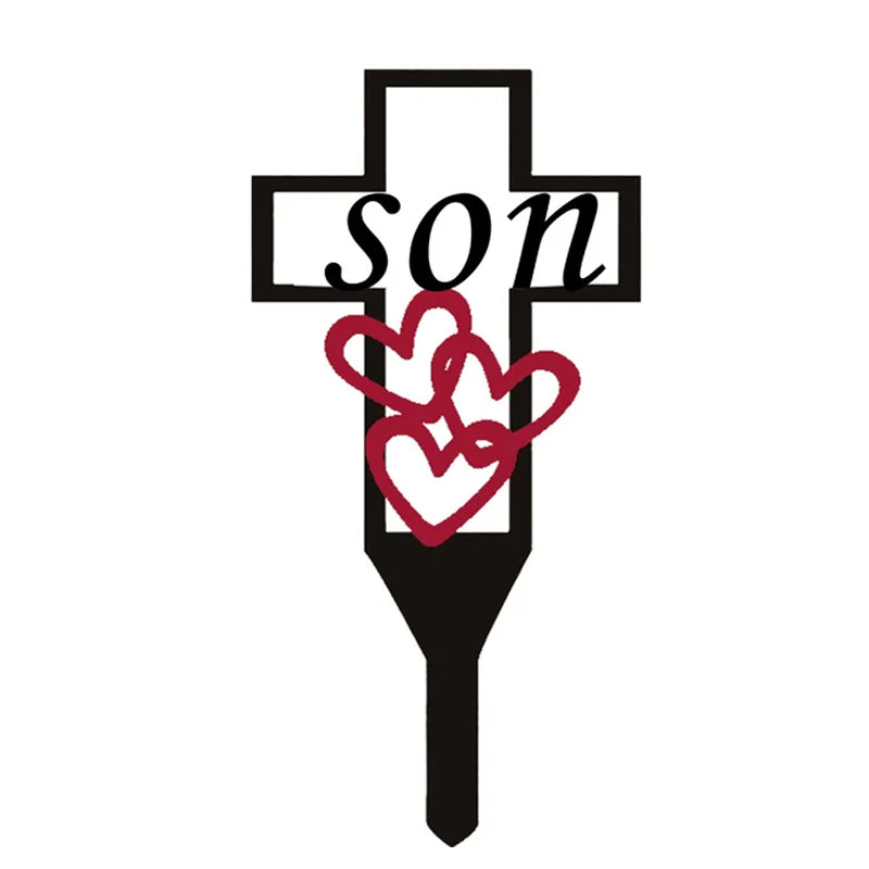 Gluschwein - Friedhofs-Gedenkkreuzpfahl für Eltern Sohn