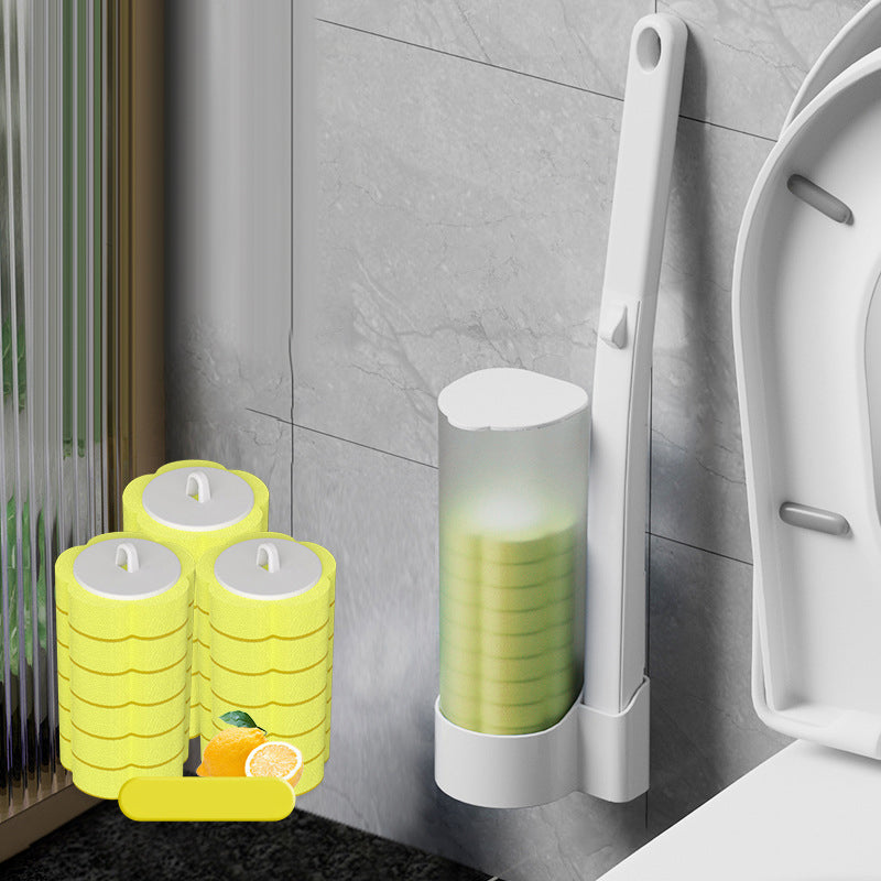 Gluschwein - Toilettenbürste zum Einmalgebrauch 1 x Toilettenbürste + 18 Bürstenköpfe – ZITRONE