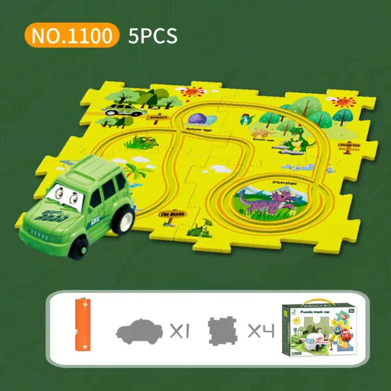 Gluschwein - Puzzle Spielzeugauto Dinosaurier Serie