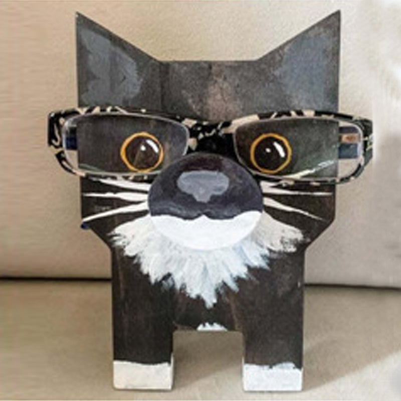 Gluschwein - Brillengestell aus Holz Schwarze Katze