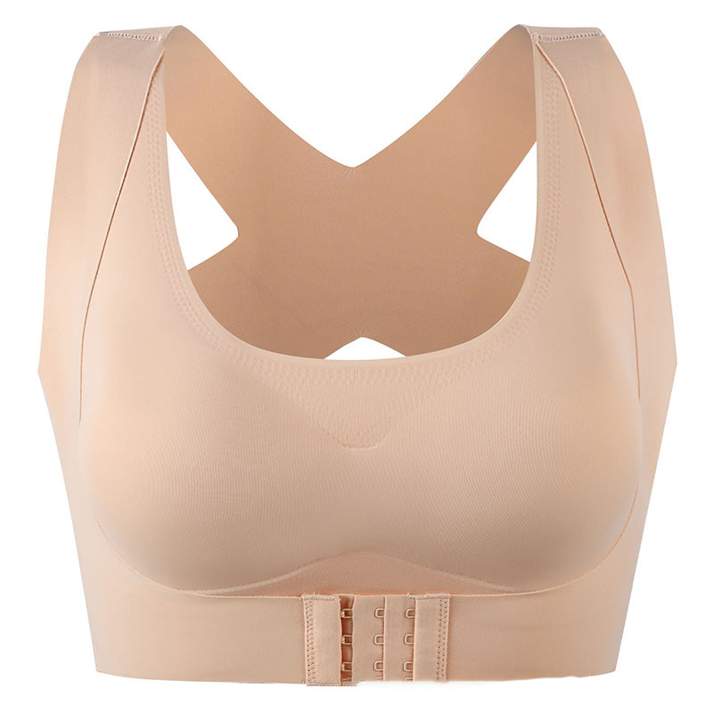 Gluschwein - Verstellbarer, nahtloser Push-Up-Tank-BH ohne Bügel mit Schnalle vorne BEIGE