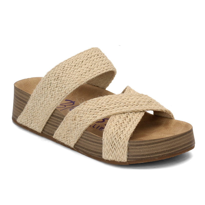 Gluschwein - Plateausandalen mit Keilabsatz Weben