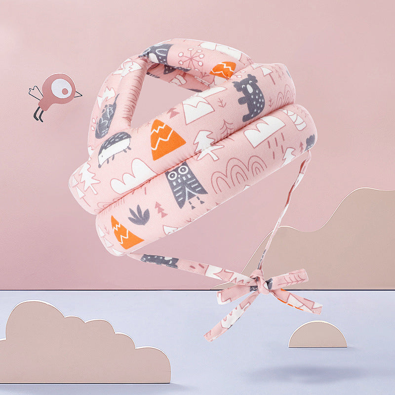 Gluschwein - Babykopf-Schutzhelm Rosa Vier Jahreszeiten aus reiner Baumwolle