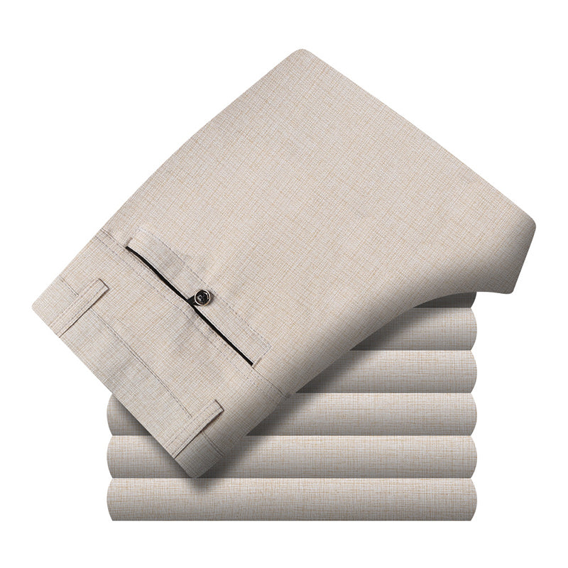 Gluschwein - Dünne, lockere, gerade Anzughose für den Sommer für Herren Beige