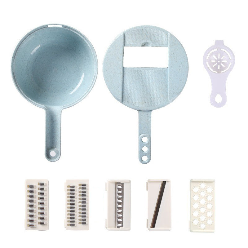 Gluschwein - Multifunktionaler Gemüseschneider 8-teiliges Set Blau