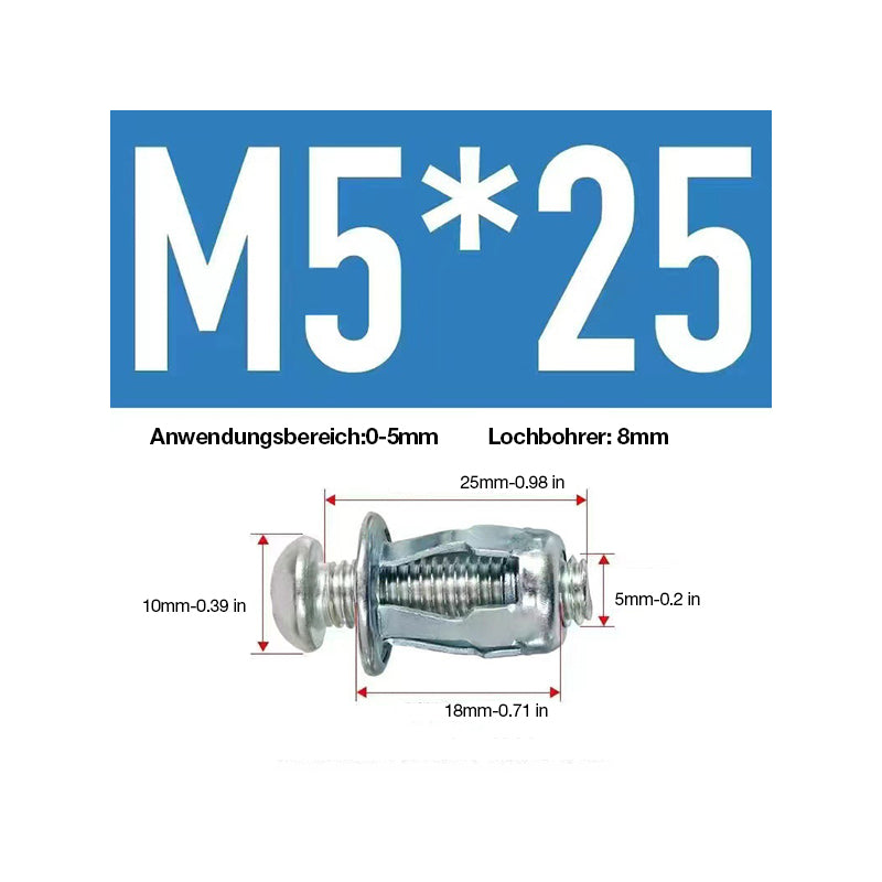 Gluschwein - Expansionsschraube Blütenblattmutter (50 Stück)