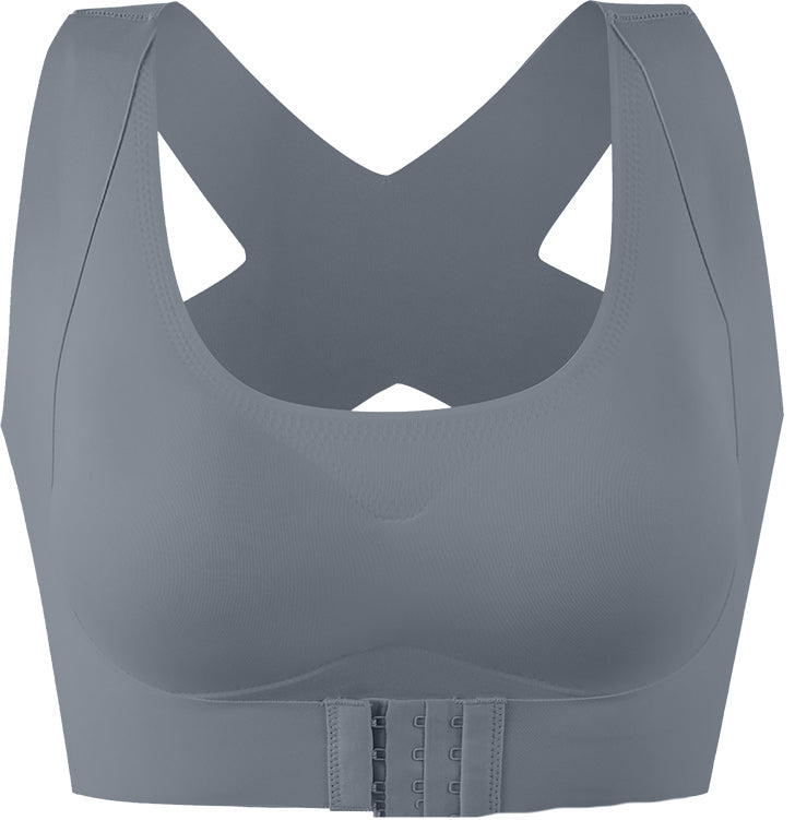 Gluschwein - Verstellbarer, nahtloser Push-Up-Tank-BH ohne Bügel mit Schnalle vorne GRAU