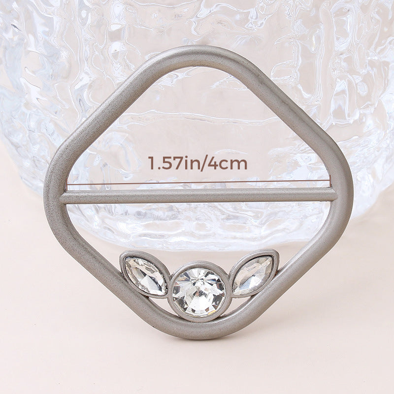 Gluschwein - Klassische All-Match-Perlen-Strass-Schnallen 4# Silver