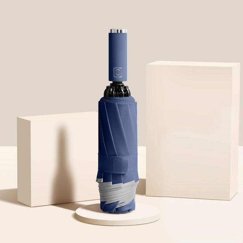 Gluschwein - Am Fahrzeug Montierter, Faltbarer Automatik-Regen- Oder Sonnenscheinschirm Mit Doppeltem Verwendungszweck Blue 2