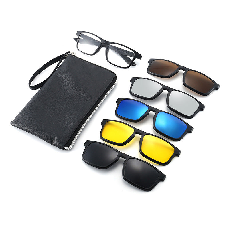 Gluschwein - Klassische polarisierte Sonnenbrille mit 5 Clips