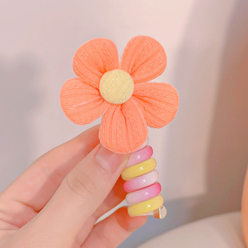 Gluschwein - Bunte Telefondraht-Haarbänder für Kinder ORANGEFARBENE BLÜTEN
