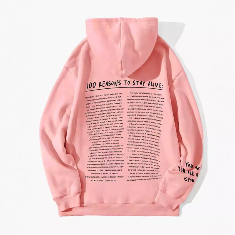 Gluschwein - Sweatshirt '100 Gründe, am Leben zu bleiben'.
