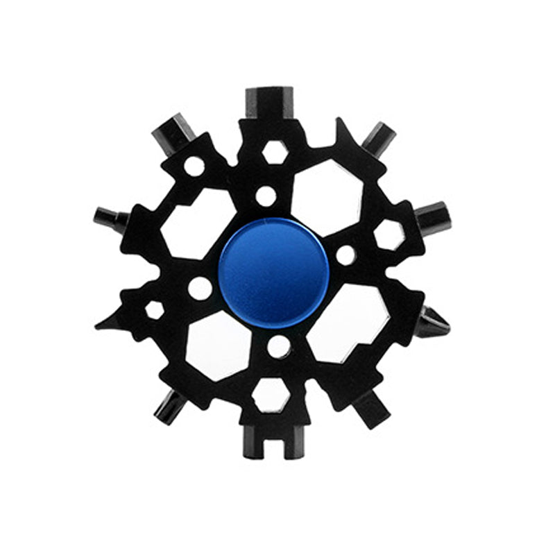 Gluschwein - 23-in-1 Snowflakefidget spinner Multitool Blue Black