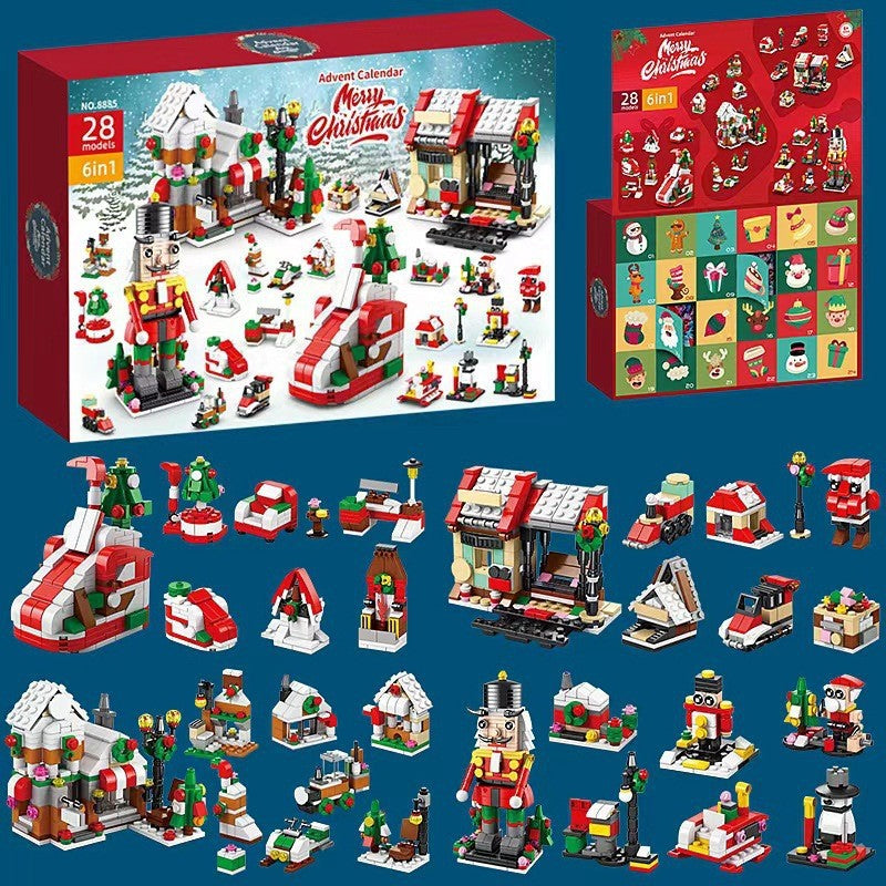 Gluschwein - Weihnachts-Adventskalender-Überraschungsbaustein-Set Nussknacker-Baustein-Blindkasten
