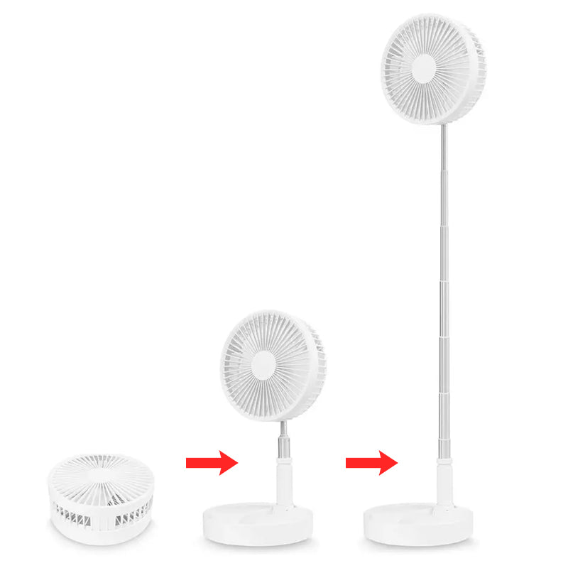 Gluschwein - Tragbarer wiederaufladbarer faltbarer Teleskop-Bodenventilator