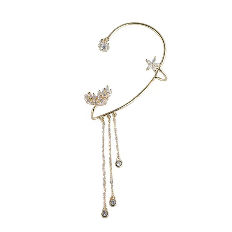 Gluschwein - Stern-Schmetterlings-Ohr-dekorative Ohrringe Golden 1 x linkes Ohr