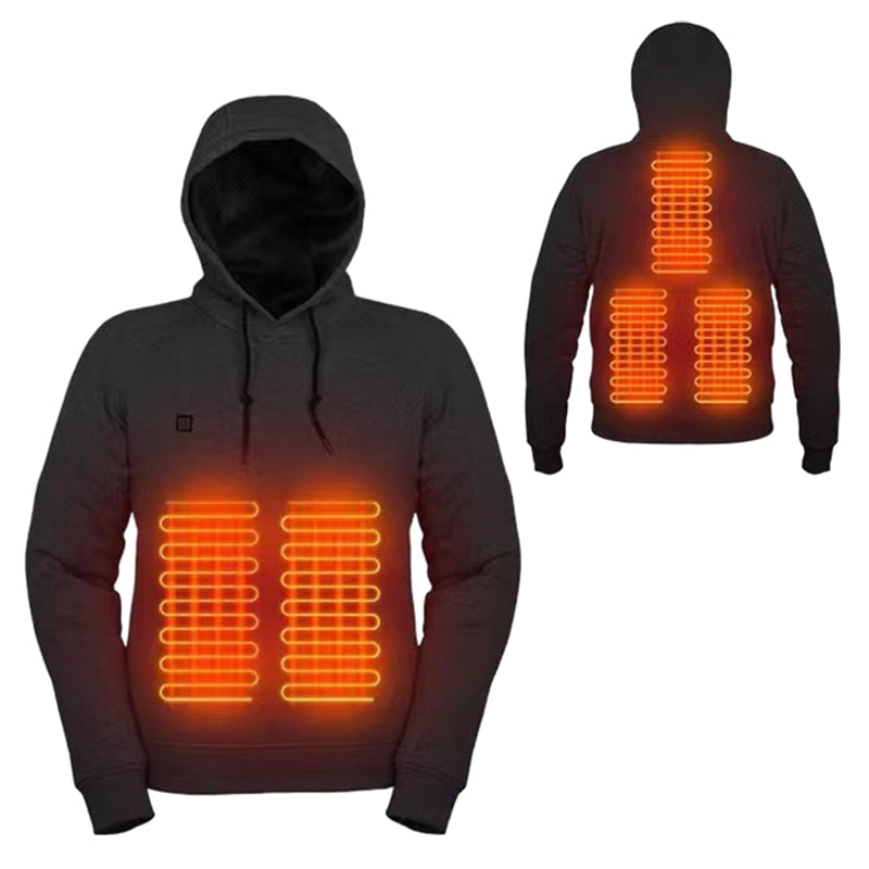Gluschwein - Beheiztes Kapuzen-Sweatshirt mit USB-Stromversorgung Schwarz
