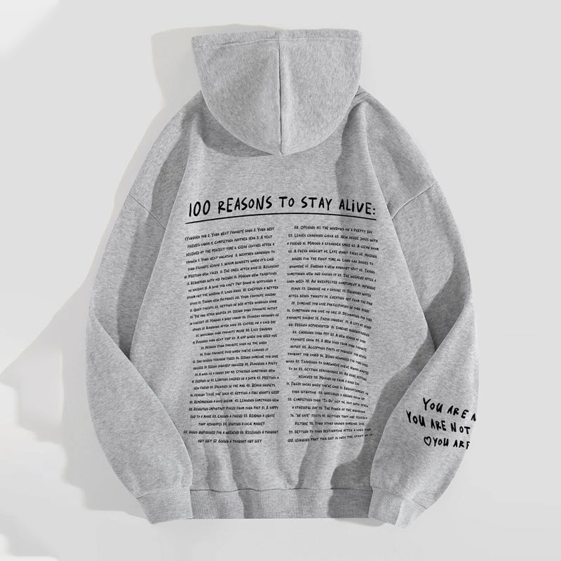 Gluschwein - Sweatshirt '100 Gründe, am Leben zu bleiben'.