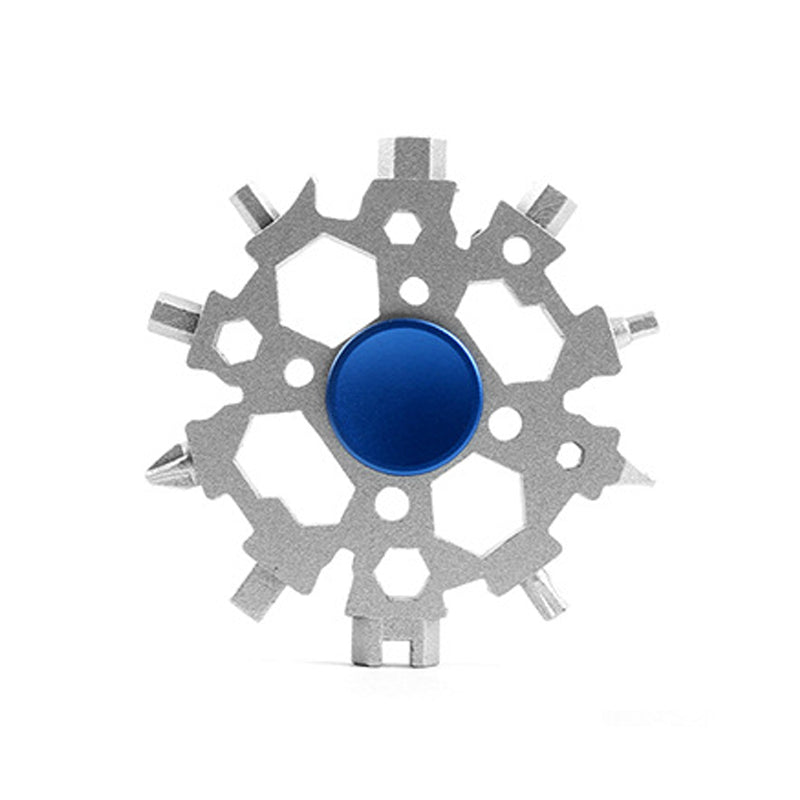 Gluschwein - 23-in-1 Snowflakefidget spinner Multitool Blue Silver