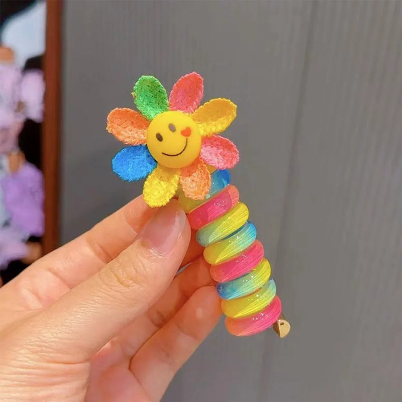 Gluschwein - Bunte Telefondraht-Haarbänder für Kinder SONNENBLUMEN-REGENBOGENKREIS