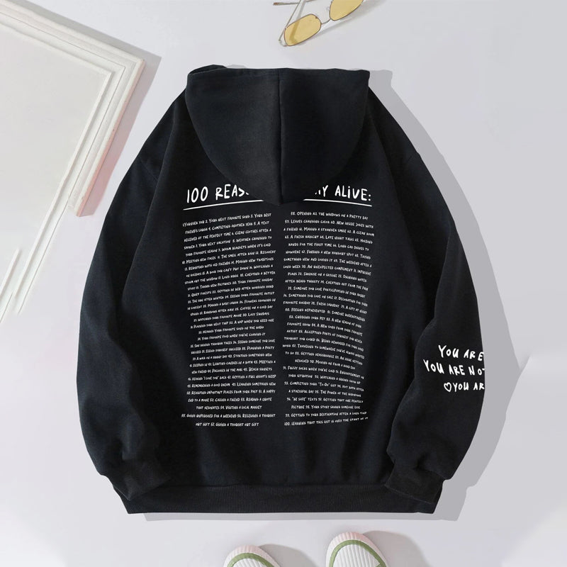 Gluschwein - Sweatshirt '100 Gründe, am Leben zu bleiben'.