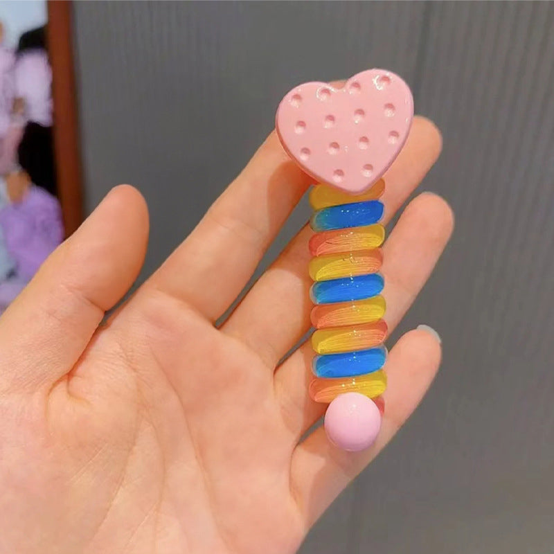 Gluschwein - Bunte Telefondraht-Haarbänder für Kinder ROSA LIEBE