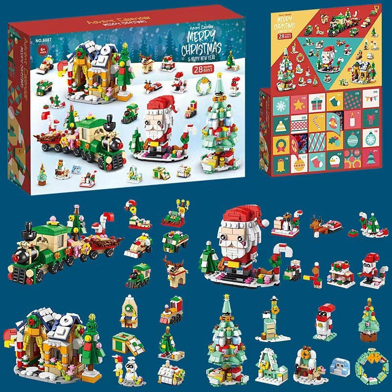 Gluschwein - Weihnachts-Adventskalender-Überraschungsbaustein-Set Weihnachtsbaum-Baustein-Blindkasten