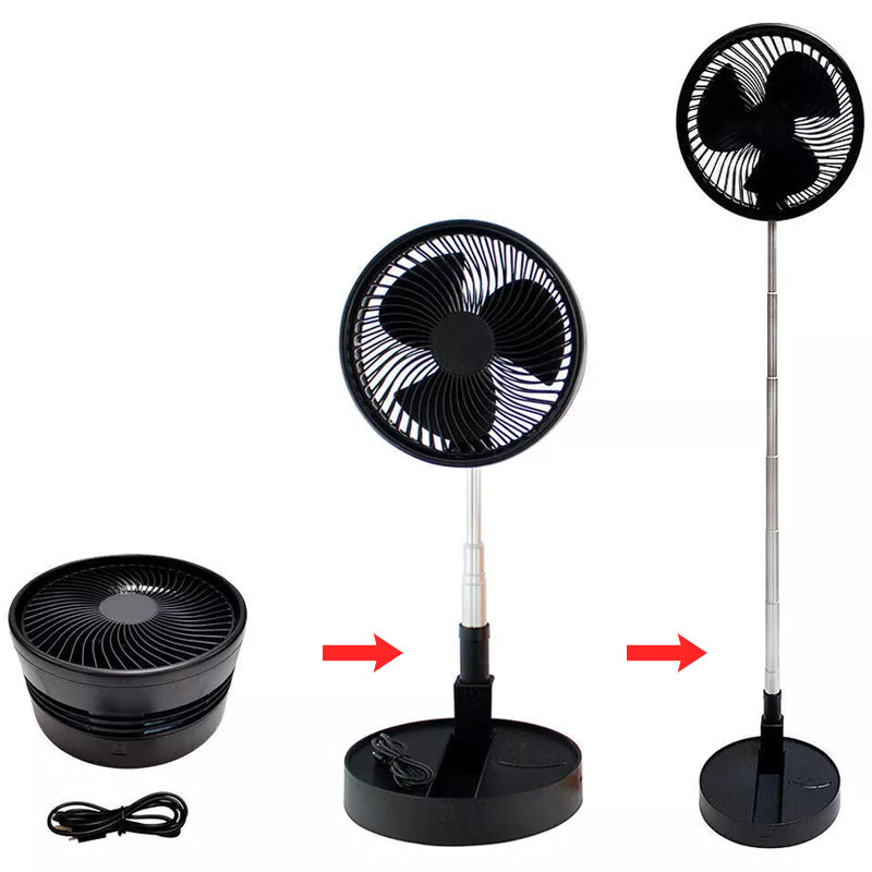 Gluschwein - Tragbarer wiederaufladbarer faltbarer Teleskop-Bodenventilator