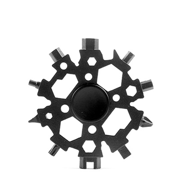 Gluschwein - 23-in-1 Snowflakefidget spinner Multitool Full Black