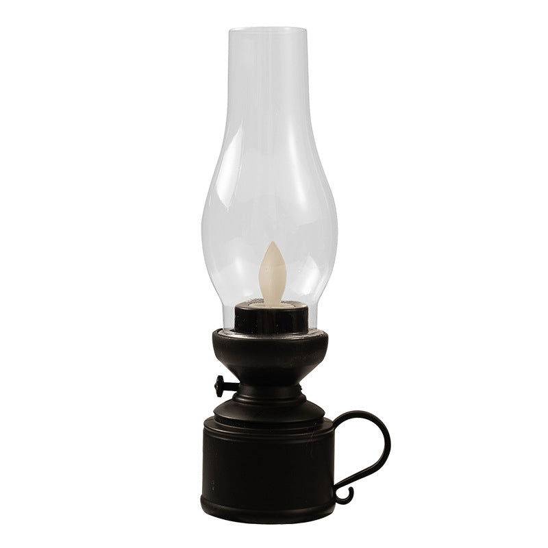 Décoration de Noël de style rétro avec lampe à pétrole électronique lumineuse
