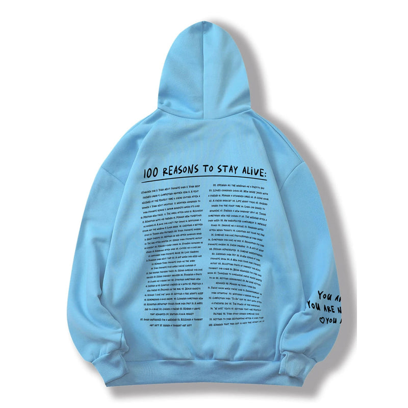 Gluschwein - Sweatshirt '100 Gründe, am Leben zu bleiben'.