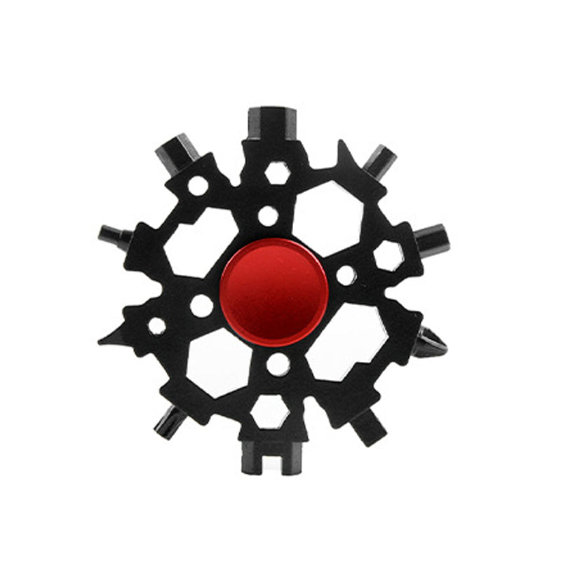 Gluschwein - 23-in-1 Snowflakefidget spinner Multitool Red Black