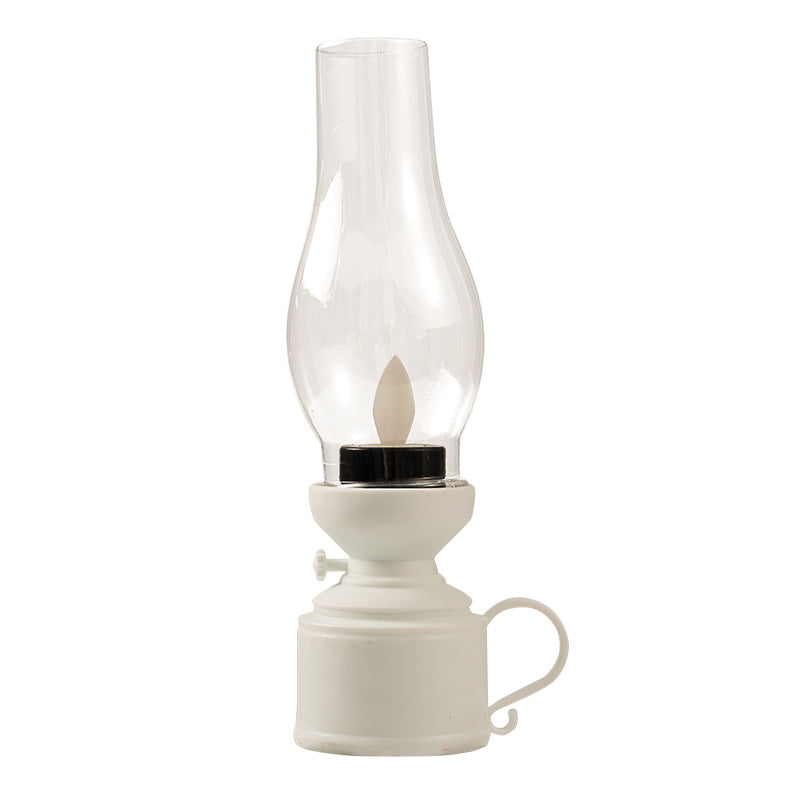 Décoration de Noël de style rétro avec lampe à pétrole électronique lumineuse