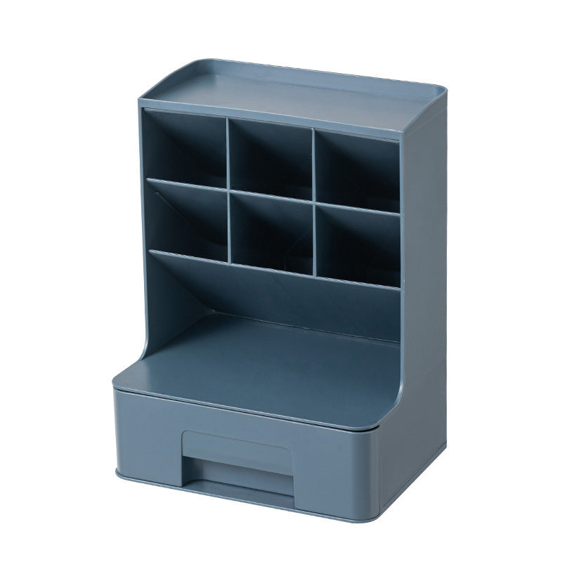 Gluschwein - Geneigter Stifthalter, Aufbewahrungsbox, Schreibwarenständer BLAU + BLAUE SCHUBLADE