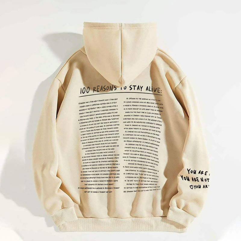 Gluschwein - Sweatshirt '100 Gründe, am Leben zu bleiben'.