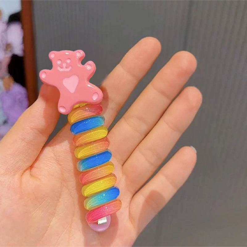 Gluschwein - Bunte Telefondraht-Haarbänder für Kinder ROSA BÄR