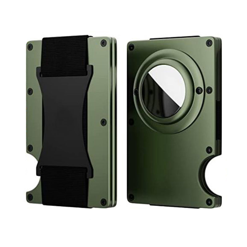 Gluschwein - Kartenhalter aus Aluminium mit Airtag-Slot green strap
