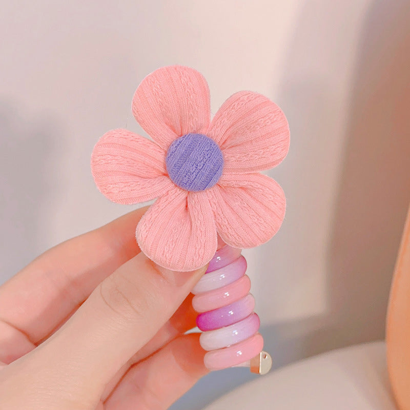 Gluschwein - Bunte Telefondraht-Haarbänder für Kinder PINKE BLUMEN