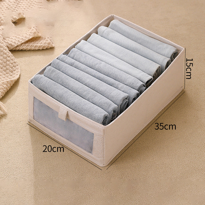Gluschwein - Aufbewahrungsbox aus Baumwolle mit Sichtfenster Beige Mittel