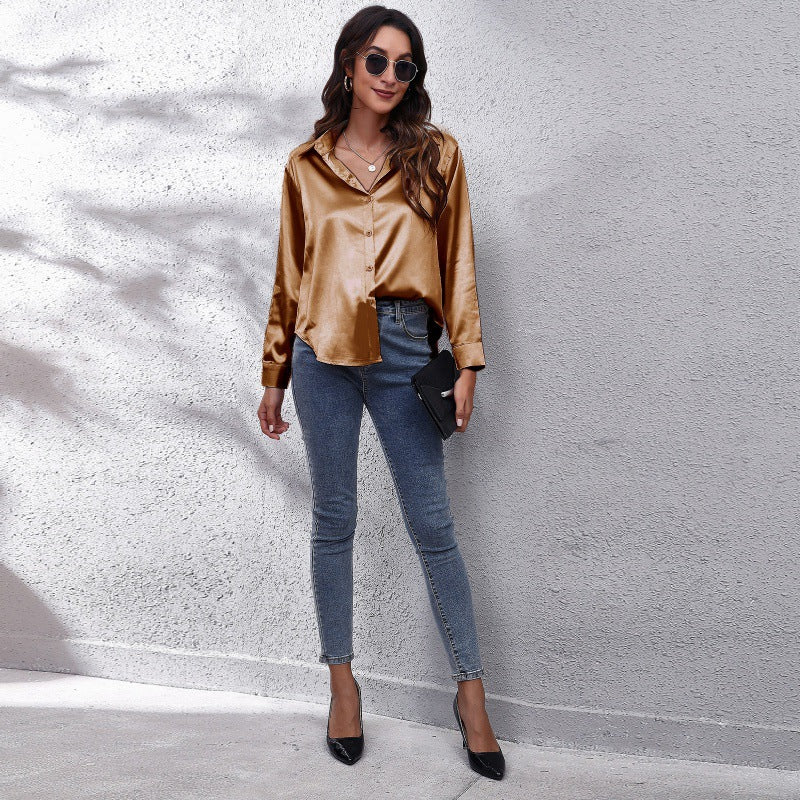🎀Muttertag Sonderangebot 49% Rabatt🎁Elegantes Satinhemd für Damen
