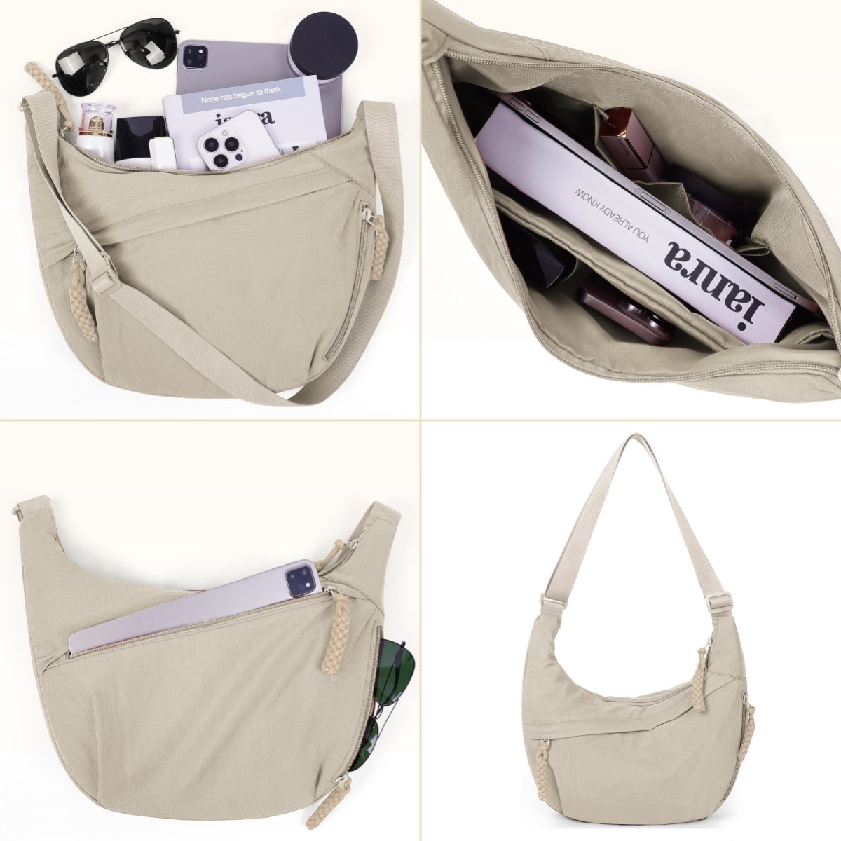 50% DE DESCUENTO | Bolso bandolera de mujer de moda en nailon liso
