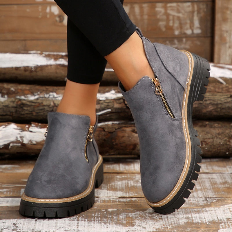 UrbanWalk | Damen-Stiefeletten mit runder Spitze und seitlichem Reißverschluss