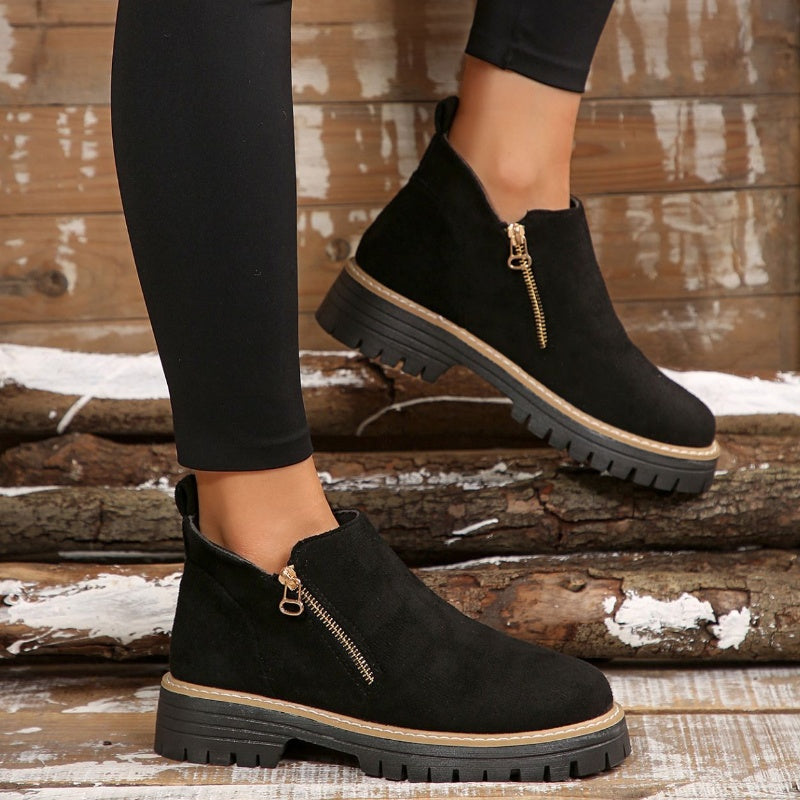 UrbanWalk | Damen-Stiefeletten mit runder Spitze und seitlichem Reißverschluss