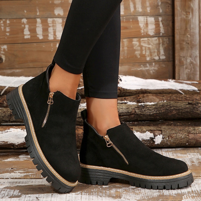UrbanWalk | Damen-Stiefeletten mit runder Spitze und seitlichem Reißverschluss