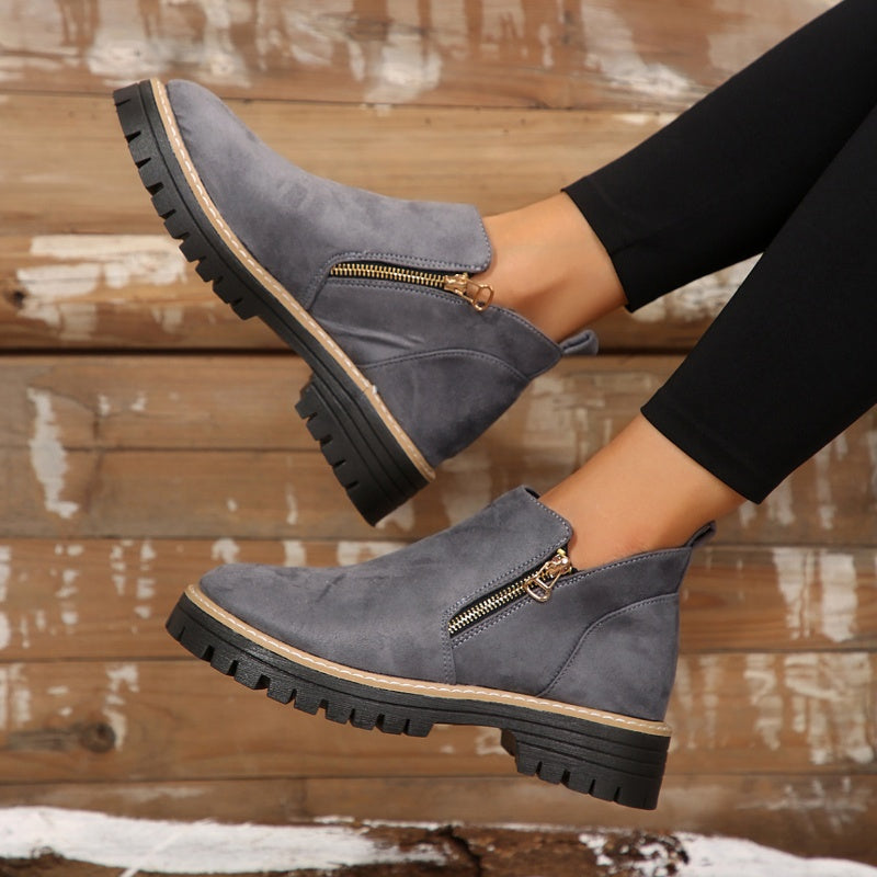 UrbanWalk | Damen-Stiefeletten mit runder Spitze und seitlichem Reißverschluss